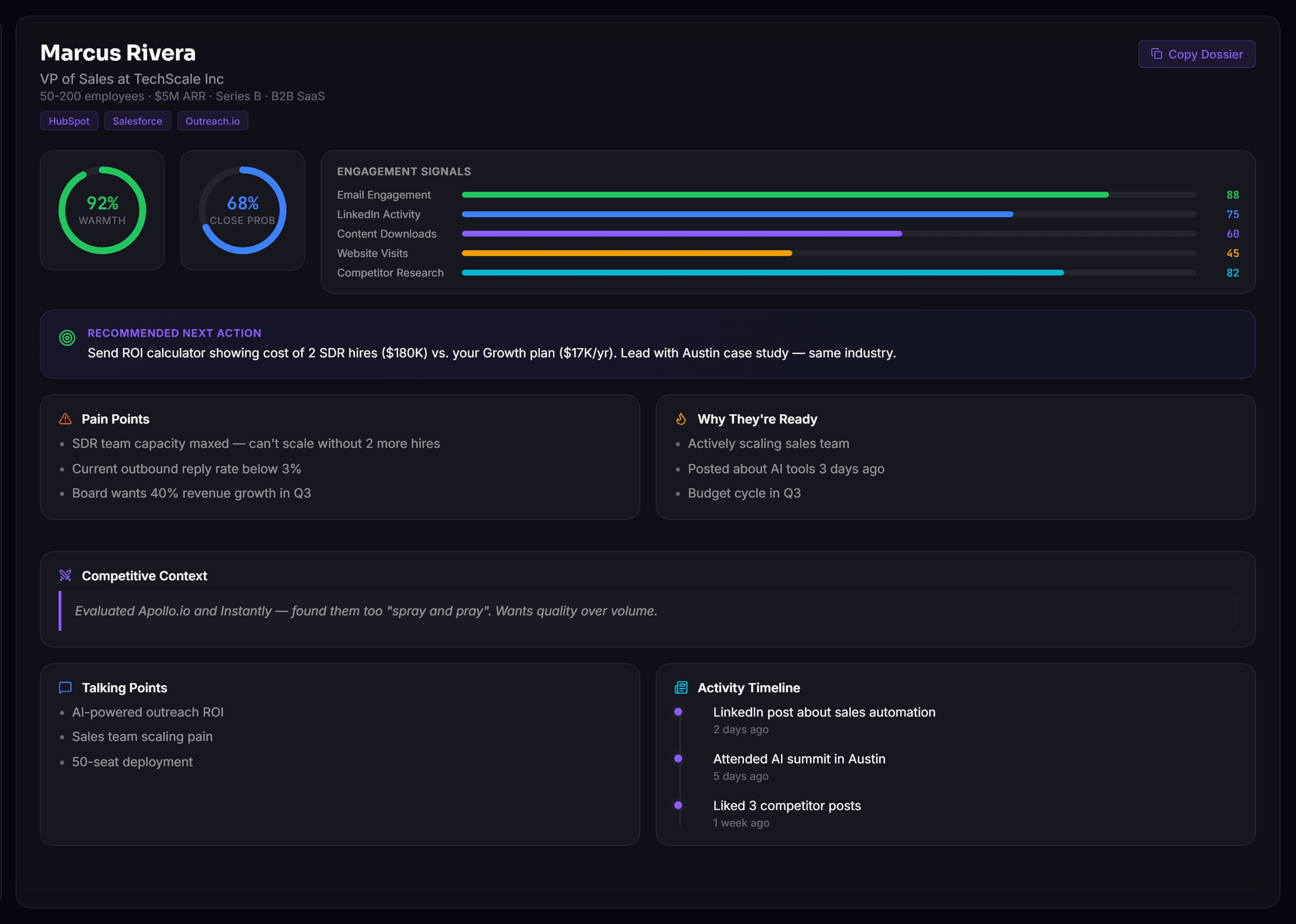 PROSPECT INTELLIGENCE detail view